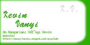 kevin vanyi business card